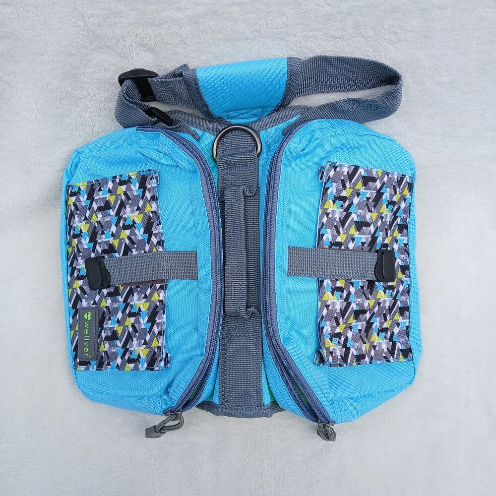 Wellver Dog Saddle Vest Harness Backpack Size Small Zippered Pockets Adjustable